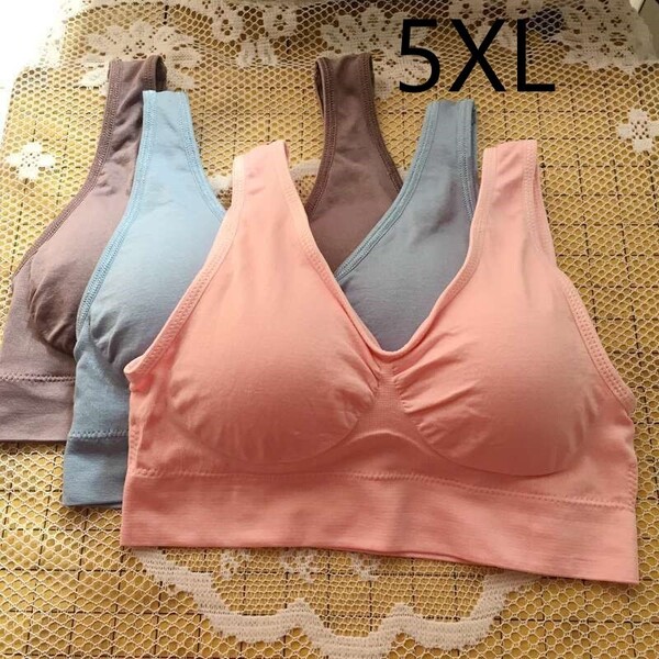 ジニエブラ パステルカラー 5XLサイズ 3枚セット ノンワイヤー スポブラ スポーツブラ ナイトブラ マタニティー ジニエ genie bra ブラ