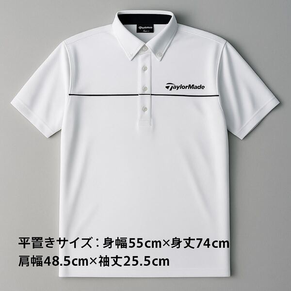 TaylorMade テーラーメイド ゴルフポロシャツ 白×黒 Oサイズ メンズ