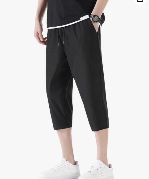 M-8XL ズボン メンズ パンツ 接触冷感 -5℃ 夏服 7分丈 涼しい 速乾 超ストレッチ