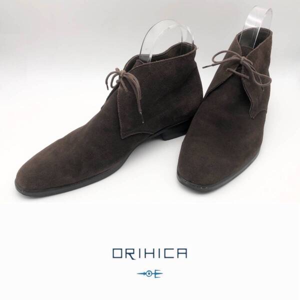 ORIHICA オリヒカ 09 レースシューズ ビジネス オフィス デザートブーツ チャッカブーツ ショートブーツ スエード ダークブラウン 革靴 42