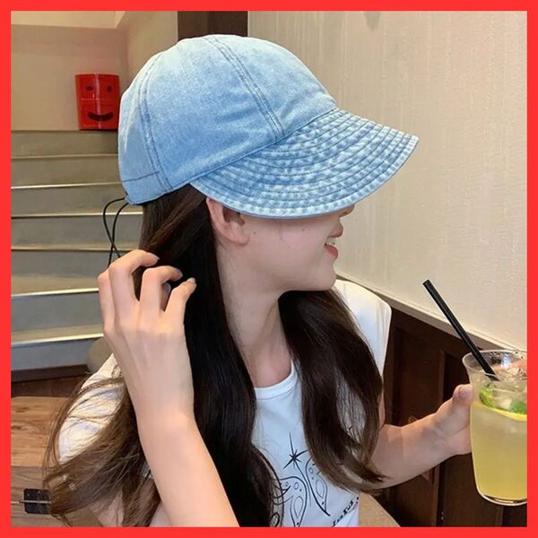 【紫外線対策】 バケットハット デニム つば広 帽子 レジャー キャップ UVカット レディース 夏用 調節紐 日焼け 日よけ