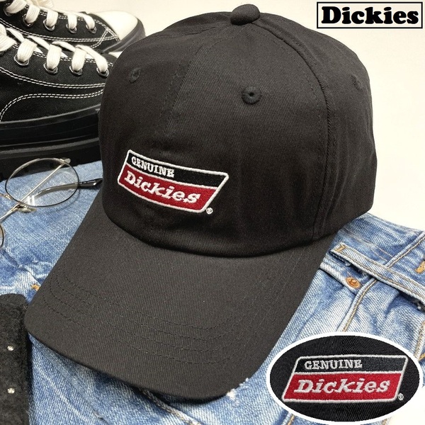 Dickies ブラック キャップ スポーツ ゴルフ バイク ミリタリー トラック キャンプ アウトドア オートバイ釣り 野球帽子 刺繍 ディッキーズ