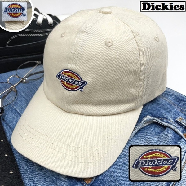 Dickies ホワイト系 キャップ スポーツ ゴルフ バイク ミリタリー トラックキャンプ アウトドアオートバイ ロゴ刺繍 野球帽子 ディッキーズ