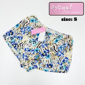 Antigel /S/ ブルー系 ショートパンツ ゼブラ柄 タグ付き レディース セクシー 生地フランス キャンプ アウトドア 夏フェス アンティジェル