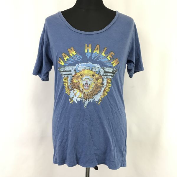VAN HALEN/ヴァンヘイレン★2008/バンドT/半袖Tシャツ【メンズL程度/blue/青系】GOOD ROCK SPEED/JAPAN/Tops/Shirts◆sBH975
