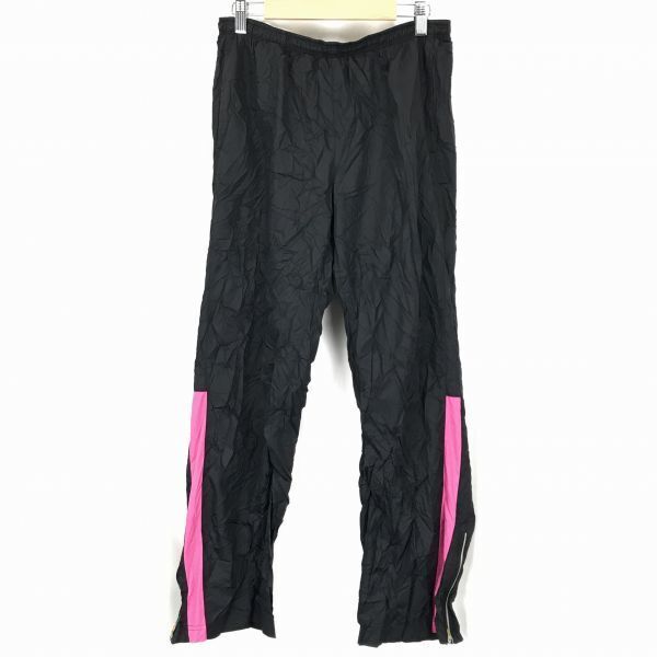 NIKE/ナイキ★100%ナイロン/シャカシャカパンツ/裏地メッシュ【レディースL/黒/ブラック】ライン入り◆BG43