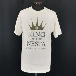 USA製★NESTA BRAND/ネスタブランド★半袖プリントTシャツ【メンズM/ベージュ】◆BG306