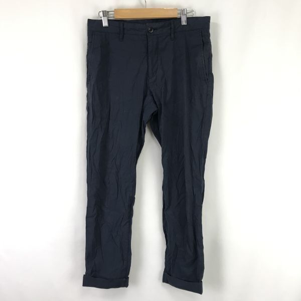 23区 HOMME★麻混/ボトムス/パンツ【W72-76/メンズS/股下68cm/紺】ゴルフ/スラックス/ズボン/Pants/Trouser◆BH999