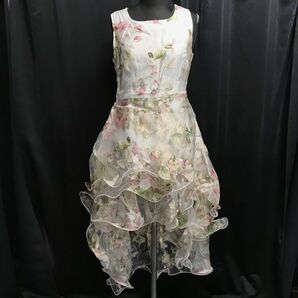 X&Y Xingyu Fashion★ノースリーブ/ミニワンピース/ドレス【size:M/花柄/白/white】フリル/シアー/dress◆BH993