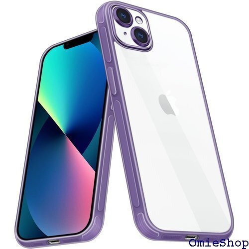 iPhone 13 ケース クリア 耐衝撃 TPU 透 ンズ保護 バンパー 衝撃吸収 黄変防止 耐久性 パープル 1705