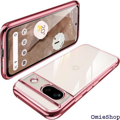 Google Pixel8a ケース クリア TPU キ加工 ソフト 人気 ワイヤレス充電対応 ローズゴールド 1794