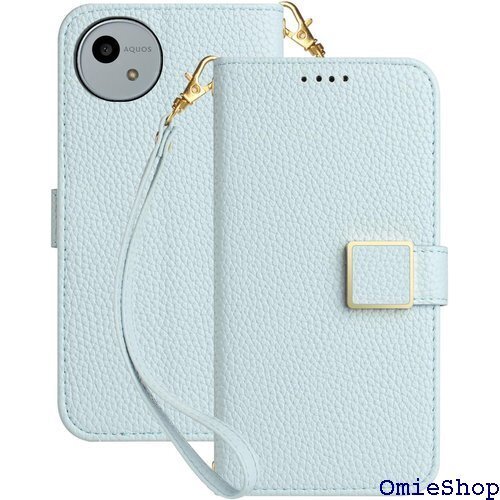 Aquos Wish4 ケース手帳型 人気 スマホケー 4 SH-52E 6.6 inch対応 - アイスブルー 1966