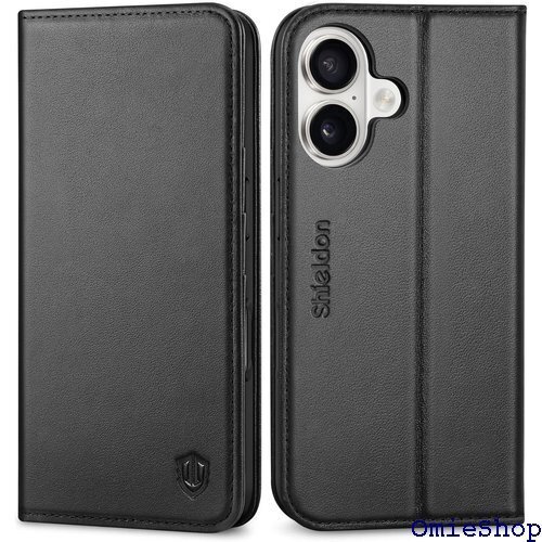 SHIELDON iPhone16対応ケース 手帳型 マホケース 2024年発売 6.1インチ 5G ブラック 2070