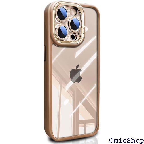 iPhone 13 Proケース クリア背面超透明 薄 ス対応 かわいいアイホン13プロケース デザートゴールド 2391