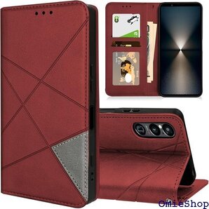 Sony Xperia 1 vi ケース 手帳型 SO 素材 携帯カバー 薄型 軽量 ストラップホール付 レッド 2430