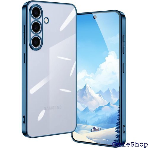 Galaxy S25 5G ケース クリア SCG31 背面クリア ストラップホール付き 2025最新型 ブルー 2467