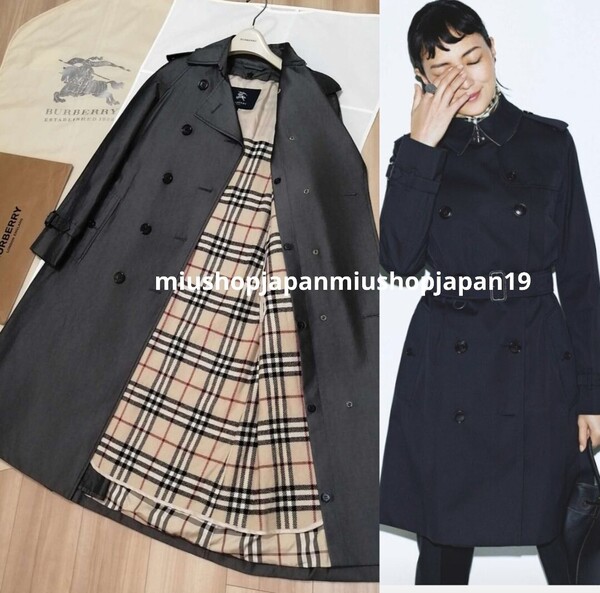 本物上質●バーバリーロンドン BURBERRY LONDON ノバチェック バーバリー トレンチコート ロング丈 グレー 36サイズ S M