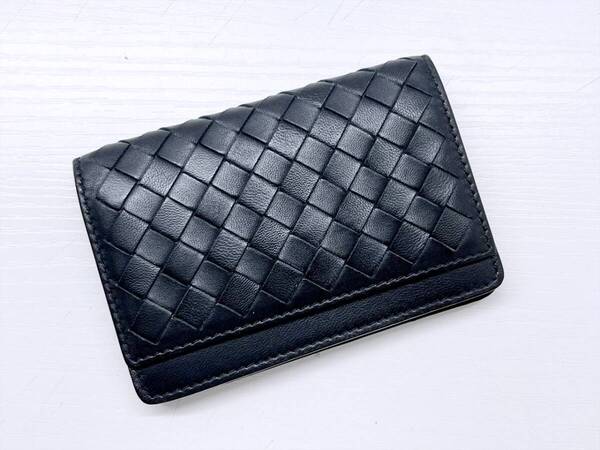 良好品 Bottega Veneta ボッテガヴェネタ イントレチャート カードケース 名刺入れ 黒