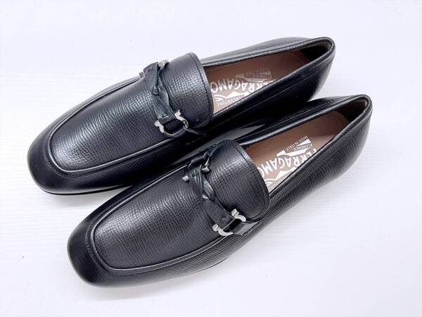 使用感なし Salvatore Ferragamo フェラガモ ダブルガンチーニ レザー ローファー 6 1/2 3E 約24.5cm