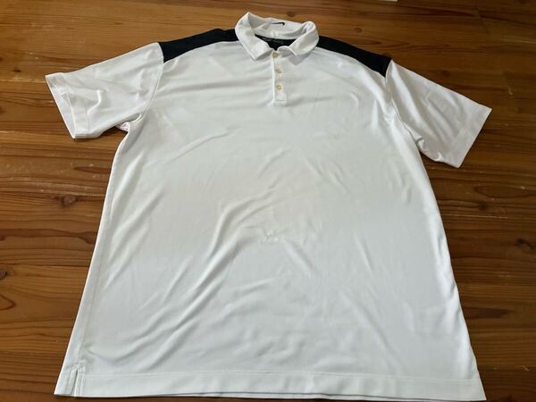 送料込み!NIKE GOLF 半袖ポロシャツ 白×黒 XXL ナイキゴルフ 半袖シャツ 大きいサイズ GOLF ゴルフウェア アメリカサイズ ホワイト