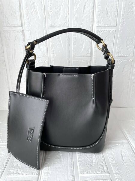 ☆新品☆ZARA ザラ ポーチ付2Wayショルダーハンドバッグ♪