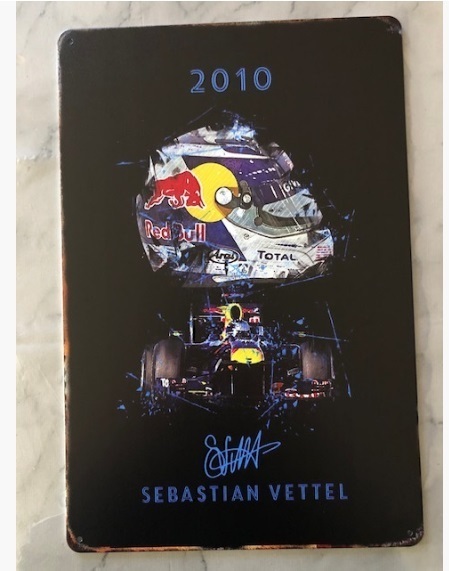 セバスチャン・ベッテル(Sebastian Vettel レッドブル F1 ブリキのアート看板 お部屋に・ガレージに!送料サービス ALAIN PROST