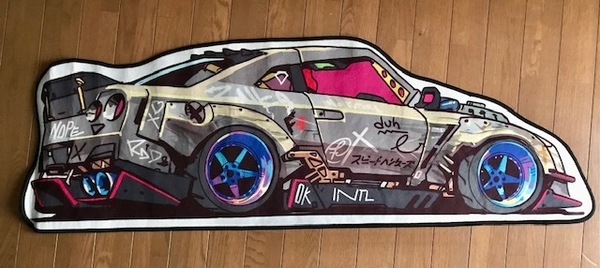 特価!スカイライン GT-R R35ロゴ 大盤、部屋マット・デスク下マット・玄関マット送料サービス リバティ ワイスピ