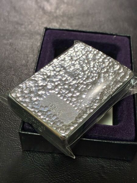 zippo 筆記体 ハンマートーン ヴィンテージ シルバー 両面刻印 希少モデル 1988年製 シルバーインナー 1989年製 ケース 保証書付き