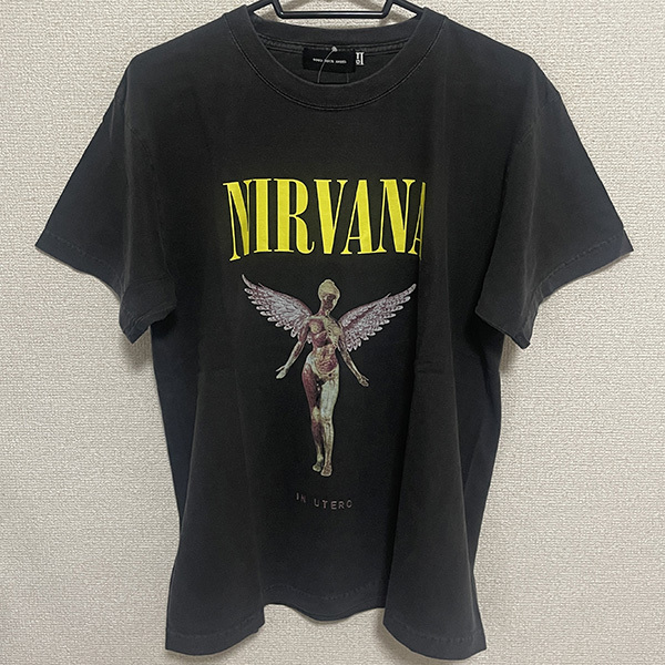 送料無料 新品 NIRVANA ニルヴァーナ Tシャツ 半袖 ブラック M バンドT カートコバーン グランジ ミリタリー アメカジ ヴィンテージ