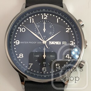 《期間特価3000円引き中!!》ポルトガルスタイルの洗練/縦2つ目【文字盤バランスの完成度高し/新品】クロノグラフ 日付 黒文字盤/肉厚黒革