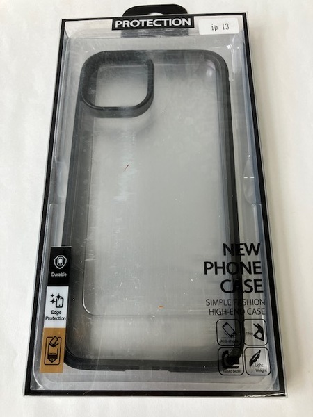 XLAS iPhone13 ケース 透明 TPU 滑り止め ワイヤレス充電 対応 米軍MIL規格取得 耐衝撃 すり傷防止 (クリア、ブラック, iPhone13用)
