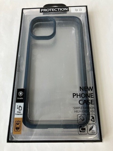 XLAS iPhone13 ケース 透明 TPU 滑り止め ワイヤレス充電 対応 米軍MIL規格取得 耐衝撃 すり傷防止 (クリア、ブルー, iPhone13用)