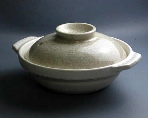 和洋中華食器の産地問屋 本荘陶器 銀峯 貫入 6号土鍋 1人用 【萬古焼】