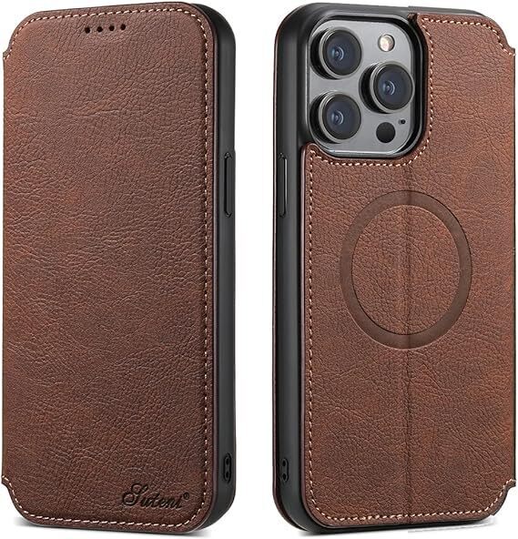 JCGOOD iPhone 13 Pro Max ケース 手帳型 MagSafe対応 マグセーフ ワイヤレス充電対応 アイフォン13 プロマックス スマホケース ブラウン