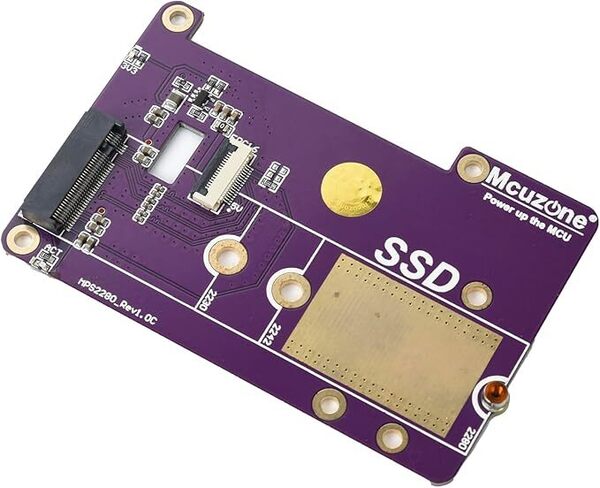 ELUTENG PCIe NVMe M.2 SSD 2280拡張ボード ラズベリーパイ5 M.2 NVMe SSD 2230 2242 2280用 SSD 拡張ボード Mキー Raspberry Pi 5に適用