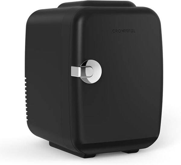 CROWNFUL 小型冷蔵庫 4L 冷温庫 【保冷・保温】 ミニ冷蔵庫 ポータブル 超軽量 持ち運び便利 ペルチェ式 静音 省エネ 室内車載両用