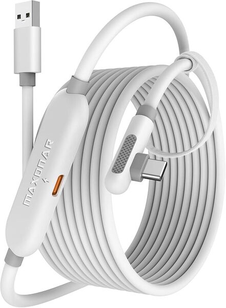 Maxonarリンクケーブル 5M 充電機能付き Meta Quest 3S/Quest 3/Oculus Quest 2/Pico 4に対応 ゲームPC/Steam VR用 【5Gbps高速データ移行