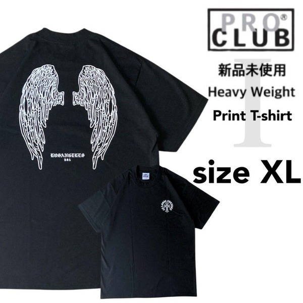 新品未使用 プロクラブ ヘビーウエイト プリント 半袖 Tシャツ 黒 XL I柄