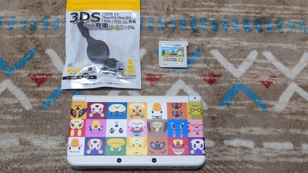Newニンテンドー3DS きせかえプレート どうぶつの森 本体 USB充電器 タッチペン MicroSD とびだせどうぶつの森