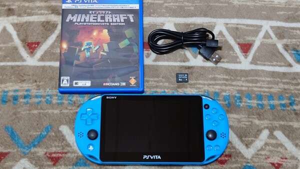 PS Vita PCH-2000 本体 USB充電器 メモリーカード マインクラフト