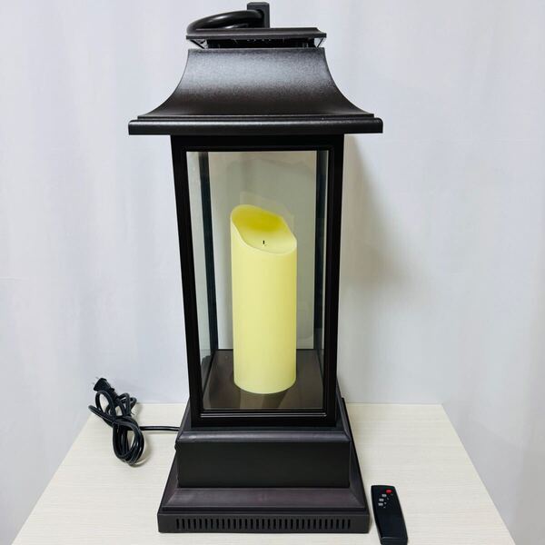 QVCジャパン 電気温風機 キャンドル型ファンヒーター リモコン付 1000W 10ILH10-01 暖房器具 インテリア 暖炉風ヒーター ブラック