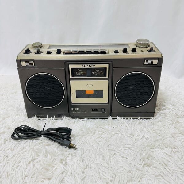 SONY ソニー CF-6100 ラジカセ ビンテージ カセットコーダー 昭和レトロ ラジオ AM/FM 日本製 通電確認済み R12