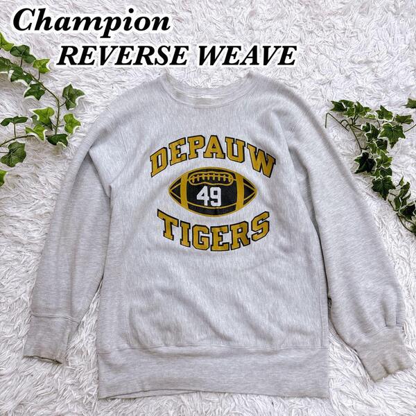 送料無料 USA製 90s チャンピオン リバースウィーブ 刺繍タグ カレッジ XL 3段プリント デポー大学 champion reverse weave ヴィンテージ