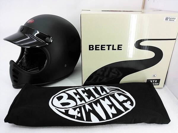 【送料無料】使用極わずか OCEAN BEETLE オーシャンビートル MTX 別注マットブラック XLサイズ 元箱付き フルフェイスヘルメット