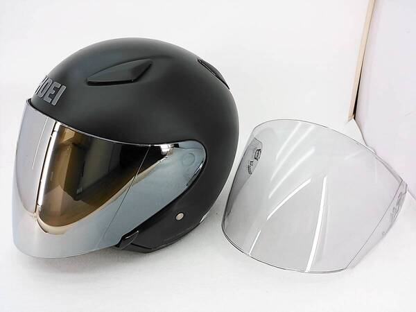 【送料無料】SHOEI ショウエイ J-STREAM Jストリーム MATTE BLACK マットブラック Mサイズ ミラーシールド 内装交換済 ジェットヘルメット