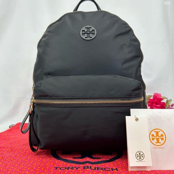 【極美品】TORY BURCH トリーバーチ リュック ビジネスバッグ マザーズバッグ レザー ナイロン 肩掛け ブラック 黒 A4可 レディース