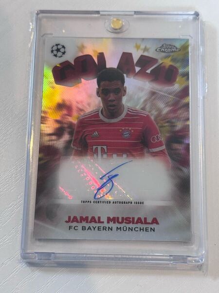 2022-23 Topps Chrome UEFA Club Competitions Hobby Soccer Jamal Musiala Golazo Autograph / Signature Auto 直筆サインカード