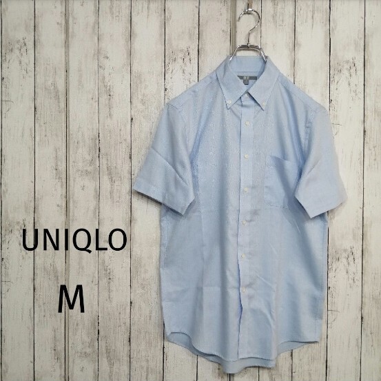 UNIQLO ユニクロ メンズ ドライ イージーケア ブルー 半袖 M 35