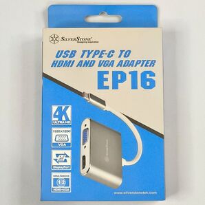 送料無料◆SilverStone シルバーストーン Type-C to HDMI/VGA 同時出力対応 USB C 変換アダプター SST-EP16C(高品質アルミニウム素材設計)