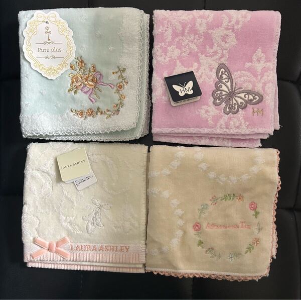 AfternoonTea ハンカチ タオルハンカチ ローラアシュレイ 新品 三越 LAURA Ashley タオルハンカチ ハナエモリ ブランドハンカチ